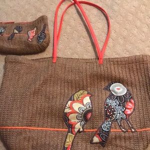 Vera Bradley beach tote and zip up pouch